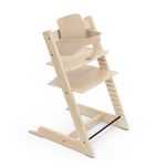 Stokke Tripp Trapp High Chair, Natural - includes Chair + Baby Set2 for Children 6-36 Months - Adjustable, Ergonomic & Easy to Clean