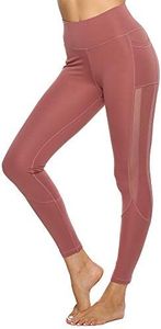 Bondi Spirit - Women Active Wear - Yoga Pants - High Waist with mesh Design (AU, Alpha, Small, Regular, Regular, Pink)