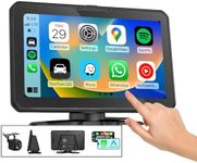 Eonon 7 inch Newest Portable Car Stereo with Wireless CarPlay and Android Auto,IPS Touchscreen Music Player, Bluetooth MirrorLink,Navigation,Speaker FM AUX Out 1080p Backup Camera for Car P3