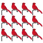 DAMEING 12pcs Artificial Red Cardinal Birds with Clip, Mini Cardinal Clip On Christmas Tree Ornament Decorations, Floral Arrangements and Arts and Crafts