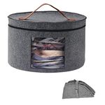 Hat Storage Box With Dust Lid, Felt Round Foldable Hat organizer Family Travel Storage Box 17 inch