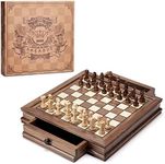 AMEROUS Magnetic Wooden Chess Set, 