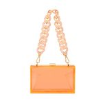 L-COOL Cute Transparent Acrylic Shoulder Bag Clear Crossbody Evening Clutch Purse Handbag With Two Chains For Women (T-Orange)