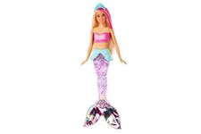 Barbie Dreamtopia Sparkle Lights Mermaid Doll with Swimming Motion and Underwater Light Shows, approx 12-inch with Pink-Streaked Blonde Hair, Gift for 3 to 7 Year Olds