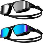 Odoland Swim Goggles, 2Pcs Swimming Goggles, No Leaking Anti Fog UV Protection Goggles for Adult & Kids Men Women Youth