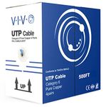 VIVO Blue 152m Bulk Cat6, Full Copper Ethernet Cable, 23 AWG, UTP Pull Box, Cat-6 Wire, Indoor, Network Installations (CABLE-V017)