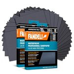 Fandeli | Waterproof Sandpaper | Assorted Grits (220, 320, 400) | 50 Sheets of 23 x 28 cm | Waterproof Car Sandpaper | Sanding Paint | Sanding Varnish | Polish Sandpaper | Very Fine Sandpaper