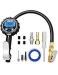 AstroAI Digital Tire Inflator with Pressure Gauge, 250 PSI Air Chuck and Compressor Accessories Heavy Duty with Rubber Hose and Quick Connect Coupler for 0.1 Display Resolution, Gifts for Men.