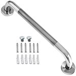 16 Inch Anti Slip Shower Grab Bar Handle, ZUEXT Chrome Finish Stainless Steel Bathroom Grab Bar, Knurled Bathroom Balance Bar,Safety Hand Rail Support,Handicap Elderly Injury Senior Assist Bath Handl