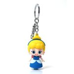 Daiyamondo Collectible Premium Famous Cartoon Anime 3D Rubber Silicon Keychain With Long Ribbon Suitable For Car And Bike Key rings | Bag Charm | Gifting | key chain (Blue Dress Princess)