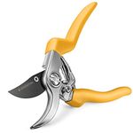 GRÜNTEK Secateurs, Garden Pruning Shears F1, SK5 Blade 48 mm, Bypass, Teflon-Coated, Ergonomic Shape, Garden Pruner - Yellow