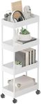 Slim Storage Cart with Wheels, 4 Ti