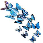 iDream 3D PVC Magnet Butterflies DIY Wall Sticker Home Decoration (Blue) 12 Pieces