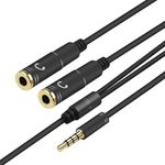 REALMAX® 3.5mm Audio Y Splitter Cord Cable for Speaker Headphones Earphones Earplugs