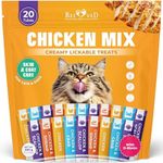 Creamy Lickable Cat Treats & Wet Squeeze Tubes – Chicken Mix, Liquid Cat Snacks, Skin & Coat Care, Multivitamin Treats for Cats & Small Dogs, Lick Up (10 Ounce (Pack of 1), Chicken Mix 20 Sticks)