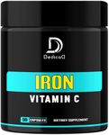 Iron (as Ferrous Bisgycinate Chelate) Supplement with Vitamin C (from L-Ascorbate & Acerola Cherry Extract) - 500mg 90 capsules 3 Month - Support for Iron Absorption & Immune System