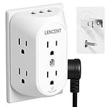 LENCENT 2 Prong Power Strip with 3 