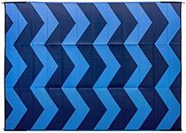Camco 42858 9'X12' Leisure Mat Chevron Blue