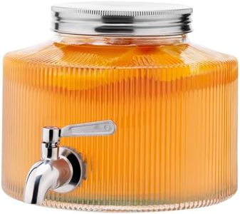 Navaris Distributeur de Boisson avec Robinet 2,7 L - Fontaine Punch Jarre en Verre Thermorésistante pour Boissons Froides et Chaudes Jusqu'à 60° - Bonbonne pour Eau Cocktail