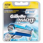 Gillette Mach3 Turbo Men’s Razor Blade Refills, 8 Count