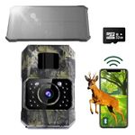 Assark Wildlife Camera, 48MP 30fps Solar Trail Camera WiFi Bluetooth Wildlife Camera with Night Vision Motion Activated, IP66 Waterproof, 0.2s Trigger Speed for Garden Monitoring (With 32GB SD Card)