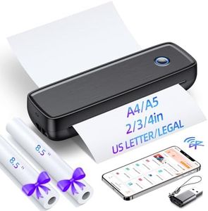 Aixiqee Inkless Portable Printer Wireless for Travel - High Resolution, 4200mAh Battery, Thermal Mini Printer for A4/A5/2/3/4in, USB, Lightweight, No Ink Needed