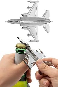 Airplane Bottle Opener Jet - Stainless Steel The Wine Savant - F16, F15, F18, F22 F35 Beer Bottle Opener, Fighter Jet Bottle Opener, Pilot Gifts, Military Veteran Gifts, Airplane Gifts, Aviation Gifts