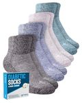 Doctor's Select Ankle Diabetic Socks for Women and Men - 4 Pairs | Diabetic Ankle Socks for Women | Neuropathy Socks, Lilac/Tan/Aqua/Brown - 4 Pairs, Medium