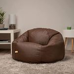 Kushuvi Bean Bag Chair & Footrest Filled with Beans/Filler (Brown)