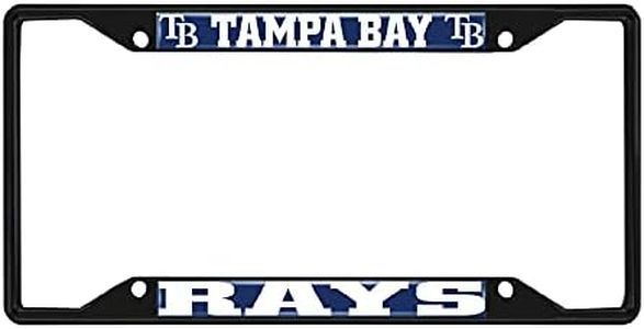 Fan Mats 31322: Tampa Bay Rays Metal License Plate Frame Black Finish