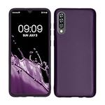 kwmobile Case Compatible with Samsung Galaxy A70 Case - Soft Slim Metallic TPU Silicone Cover - Metallic Berry