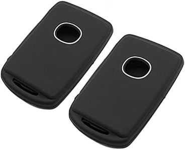 EYANBIS Silicone Key Fob Cover Fit for Mazda 3 6 CX-3 CX-30 CX-5 CX-50 CX-9 CX-90 MX-30 EV 3 Sport MX-5 Miata 3 4 Button Keys on Side | Car Accessories | Remote Key Protection Case - Black & Black
