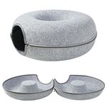 CALANDIS Felt Cat Tunnel Cave Bed Removable Easy to Carry with Zipper Light Grey