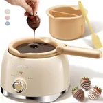 LUSHYUM Chocolate Melting Pot Candy Melts Melter with 2 Insert Pots and Spatula, 4 Cups Capacity Warmer Machine, Ideal Dipping Tool Kitchen Supplies for Making Cake Pop Covered Strawberries Cookie