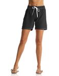 unitop Womens Bathing Boardshorts Quick Dry Stretch Board Short with Mesh Lining Black S