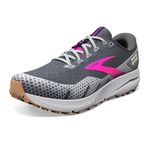 BROOKS Women's Divide 3 Sneaker, Ebony/Gray/Pink, 6 UK