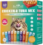 Creamy Lickable Cat Treats & Wet Squeeze Tubes – Tuna Mix, Liquid Cat Snacks, Urinary Care, Multivitamin Treats for Cats & Small Dogs, Lick Up (10 Ounce (Pack of 1), Tuna + Chicken Mix 40 Sticks)