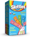 Skittles Singles To Go Variety Pack, Watertok Powdered Drink Mix, Zero Sugar, Low Calorie, Includes 4 Flavors, 1 Box (20 Single Servings) (Tropical)