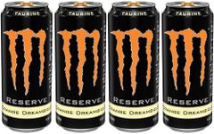 Monster Energy Drink Reserve Orange Dreamsicle Refreshing Sweet Juicy Twist, Fresh Taste Each 500ml (Pack of 4)