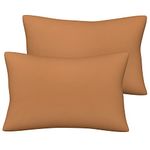 Pobibaby - 2 Pack Premium Toddler Solid Pillowcase - Ultra Soft Jersey Knit - Crib Pillow, Kids Pillow, Travel Pillow Case Cover (Caramel Brown)