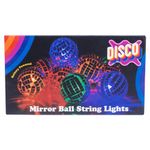 Fizz Creations Disco Mirror Ball String Lights. Includes 10 Multicolour LED Mini Mirror Balls on 170cm String. Battery Powered. Indoor Wall Decor for Home Party Retro AnniversaryBedroom Disco Lights.