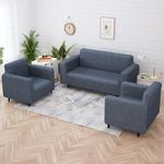 Story@Home Sofa Cover 3+1+1 Seater | Elastic Sofa Cover | Polyester | (Grey) Durable and Stylish Sofa Cover Set | Criss Cross Design Sofa Cover, Anti-Slip Sofa Cover for Living Room