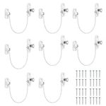 Belle Vous 8 Pack of White Window Restrictor Locks with Keys for Kids - Child Safety Cable Door Locks for UPVC Windows, Refrigerator, Cabinets & Drawers - Children/Baby Proof Security Locks for Home