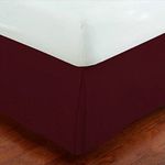 Mk Collection Solid Pleated Bed Skirt (Burgundy, Twin)