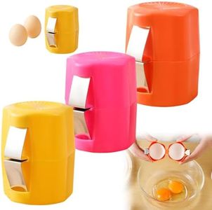 3 Pcs Egg Shell Opener, 2026 New Egg Cracker Cutter Tool for Hard Boiled Egg, Handheld Egg Separator for Raw Eggs, Stainless Steel Egg Cracker Shell Opener for Home Kitchen Use (3 Colors)