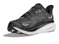 HOKA ONE ONE Women's Clifton 9 Sneaker, Black/White, 8.5