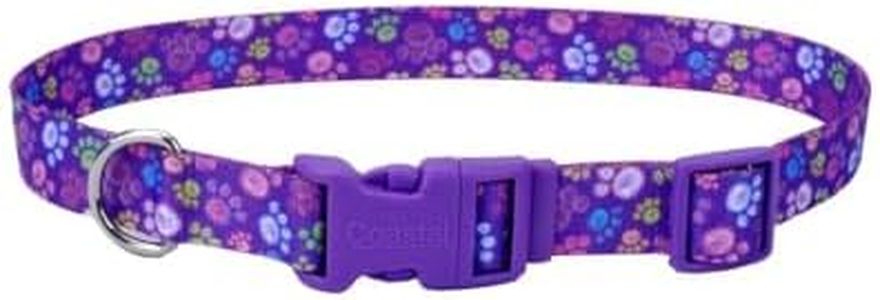 Coastal Pet Styles Adjustable Dog Collar - Stylish Patterned Fabrics - Snap-Lock Buckle - Adjustable Dog Collar - for Small, Medium or Large Dogs - Special Paws - 3/8" x 08"-12"