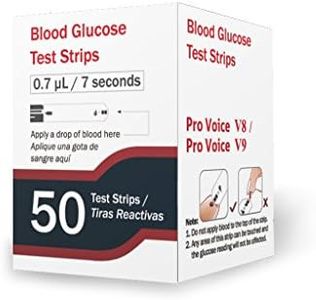 FORA Pro Voice V8 V9 Blood Glucose Test Strips for Precise Blood Sugar Measurement for Diabetes and Your Diabetic Diet - 50 Count