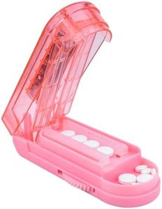 Pill Cutter Splitter for Small and Tiny Pills, Pill Splitter Accurately Cuts Multiple Pills at Once for Large and Small Pill, Sharp Blade with Safety Guard (Pink)