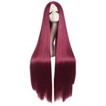 MapofBeauty 40 Inch/100cm Fashion Straight Natural Long Costume Anime Wig (Red)